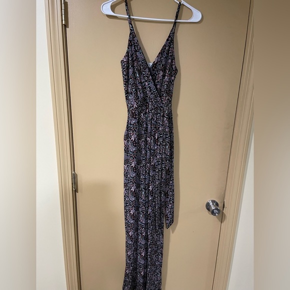 Kaileigh Pants - Kaileigh Black Floral Wrap Jumpsuit